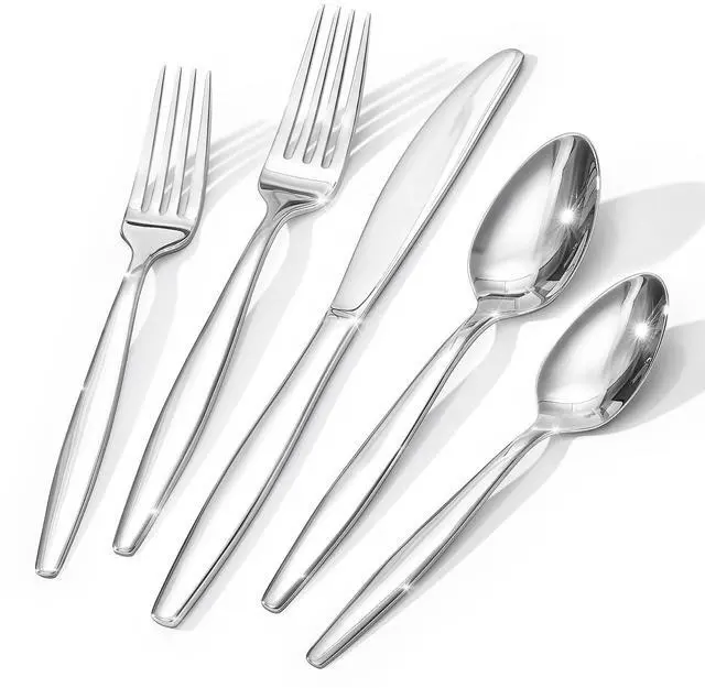 Main image of KINGSTONE 18/10 Stainless Steel Silverware Set for 12,60 Piece Flatware Set | Heavy Duty Dining Utensils & Cutlery Set, Mirror Polished Finish, Dishwasher Safe for Home Kitchen, Wedding & Housewarming