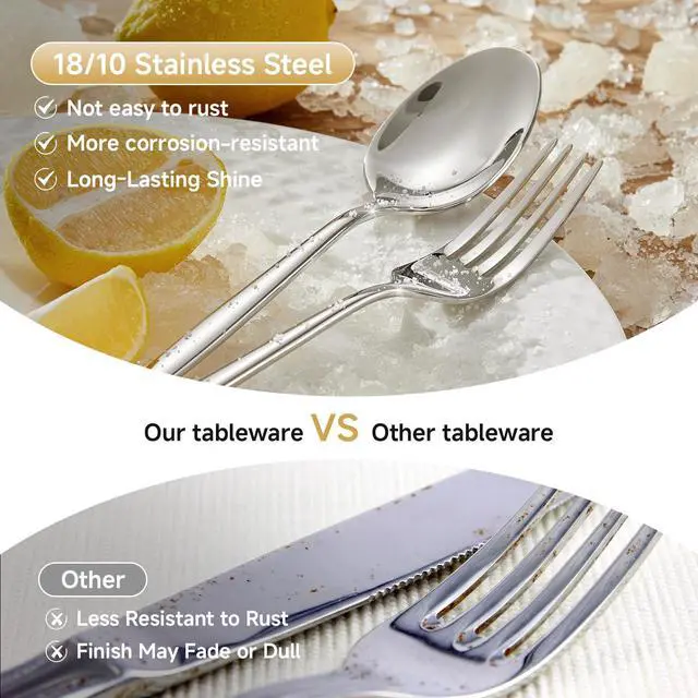 Alt view image 5 of 7 - KINGSTONE 16-Piece Teaspoon Set, 18/10 Stainless Steel Dessert Spoons | Mirror Polished, Dishwasher Safe, 6.86-inch, for Home Kitchen, Cafes, Weddings and Gift