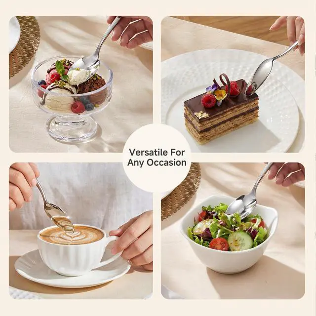 Alt view image 7 of 7 - KINGSTONE 16-Piece Teaspoon Set, 18/10 Stainless Steel Dessert Spoons | Mirror Polished, Dishwasher Safe, 6.86-inch, for Home Kitchen, Cafes, Weddings and Gift