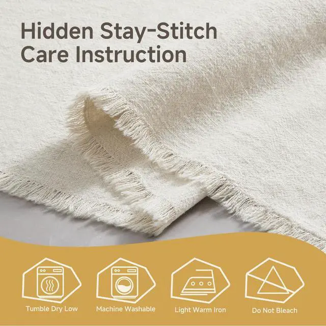 Alt view image 7 of 7 - KINGSTONE Cloth Napkins Set of 6, 18x18 Inches 270G Heavyweight Cotton Linen Napkins, Sand Washed Soft Dinner Napkins for Modern Farmhouse, Rustic Boho Table Decor Slub Texture, White