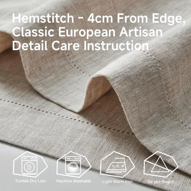 Alt view image 7 of 7 - KINGSTONE 100% Pure French Linen Table Runner 108 Inches Long, Natural Hemstitch Tablecloth with Mitered Corners, Crease-Free Scroll Packaging, 14x108 for Easter, Mother's Day, Farmhouse Decor