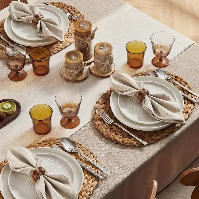 Alt view image 3 of 7 - KINGSTONE 100% French Linen Table Runner 108", 210GSM Heavyweight Artisanry, Crease-Free Scroll Packaging, 14x108 for Dinning, Wedding and Side Table, Modern Farmhouse Decor