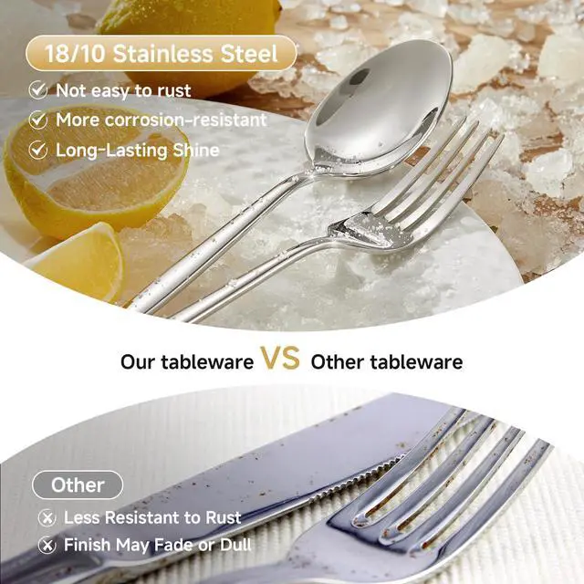 Alt view image 5 of 7 - KINGSTONE 24-Piece Salad Fork Set,18/10 Stainless Steel Dessert Forks | Mirror Polished,Dishwasher Safe,7-inch,for Home Kitchen,Weddings,Restaurant and Gift