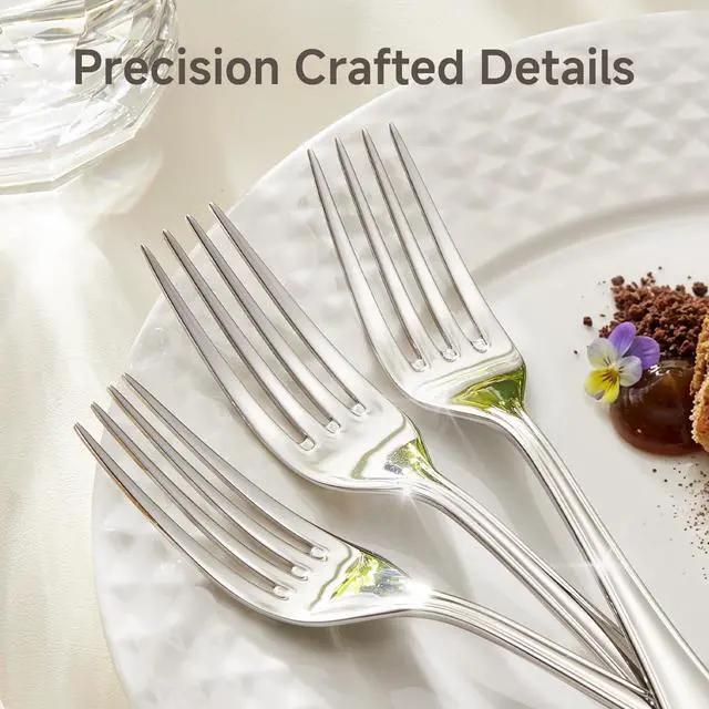 Alt view image 4 of 7 - Kingstone Salad Forks Set (7.11 inch16-Piece 18/10 Stainless Steel Small Dessert ForksMirror Polished and Dishwasher Safe for Home and Kitchen