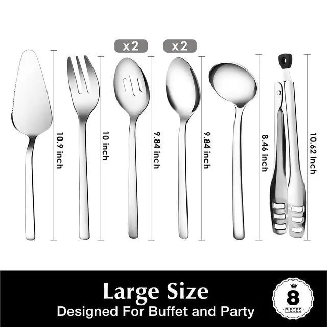Alt view image 3 of 7 - KINGSTONE 40 Piece Hammered Silverware Set and 8 Piece Serving Utensils Set