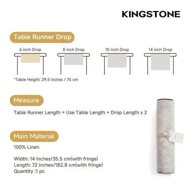 Alt view image 6 of 6 - KINGSTONE Silverware Set, 20 Piece Flatware Cutlery Set for 4 and 100% French Linen Table Runner 72"
