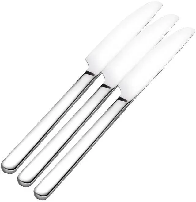 Main image of KINGSTONE Stainless Steel Dinner Knives Set of 4, 8.9-Inch Shiny Mirror Dinner Knife with Clean Design, Heavy Duty Butter Knife, Sharp Table Knives for Home Kitchen, Restaurant Use (Pack of 3)