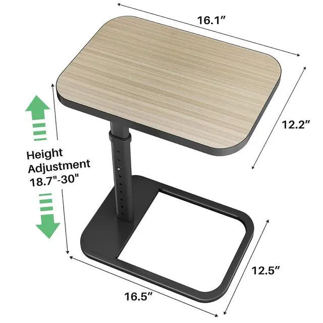 Alt view image 2 of 7 - Kitstorack Upgraded TV Tray Table with Panel Lock, Adjustable Height & 90° Flip-Over Design, Sofa Arm End Side Table for Eating, Dinner, Snack, Laptop, Couch, Bed, Chair or Small Spaces, Gray