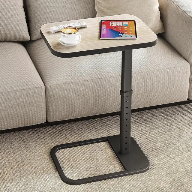Main image of Kitstorack Upgraded TV Tray Table with Panel Lock, Adjustable Height & 90° Flip-Over Design, Sofa Arm End Side Table for Eating, Dinner, Snack, Laptop, Couch, Bed, Chair or Small Spaces, Gray