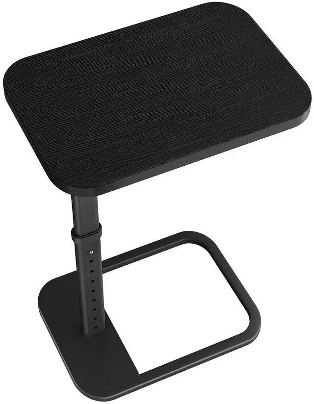 Main image of Kitstorack TV Tray Table, Adjustable Height & Rounded Metal Corners, Snack Table for Couch, Sofa, Bed, Chair, Living Room, C Shaped End Side Table for Eating, Dinner or Laptop, Small Spaces, Black