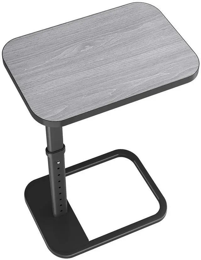 Main image of Kitstorack TV Tray Table, Adjustable Height & Rounded Metal Corners, Snack Table for Couch, Sofa, Bed, Chair, Living Room, C Shaped End Side Table for Eating, Dinner or Laptop, Small Spaces, Dark Gray