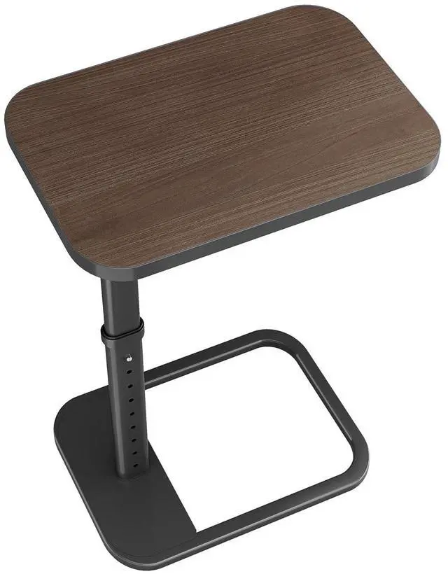 Main image of Kitstorack TV Tray Table, Adjustable Height & Rounded Metal Corners, Snack Table for Couch, Sofa, Bed, Chair, Living Room, C Shaped End Side Table for Eating, Dinner or Laptop, Small Spaces, Espresso
