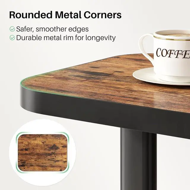 Alt view image 5 of 7 - Kitstorack Adjustable Height C-Shaped End Table, 9-Level Side Table with Thickened Metal Rounded Edge, Couch Table Slides Under Sofa or Bed, Eating, Working, TV Tray Table for Small Spaces, Brown
