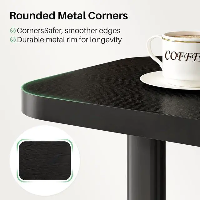 Alt view image 4 of 7 - Kitstorack Adjustable Height C-Shaped End Table, 9-Level Side Table with Thickened Metal Rounded Edge, Couch Table Slides Under Sofa or Bed, Eating, Working, TV Tray Table for Small Spaces, Black