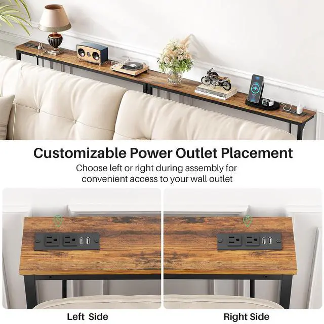 Alt view image 5 of 7 - Kitstorack Adjustable Heigh Tv Tray Table and Narrow Console Table Behind Sofa Couch