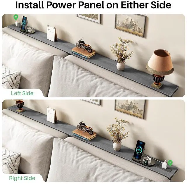 Alt view image 7 of 7 - Kitstorack 76.9" Narrow Console Table with Power Outlet for Living Room | Height Adjustment: 24.3"-32.5", 2 AC + USB + USB-C ports, 5.9" wide fits tight spaces, anti-tip screws included