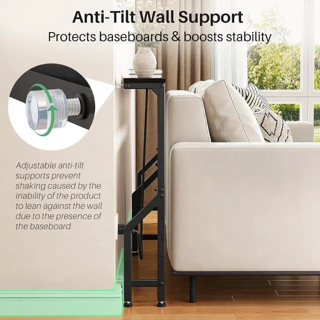 Alt view image 6 of 7 - Kitstorack 76.9" Narrow Console Table with Power Outlet for Living Room | Height Adjustment: 24.3"-32.5", 2 AC + USB + USB-C ports, 5.9" wide fits tight spaces, anti-tip screws included
