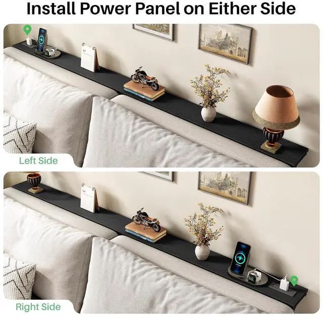 Alt view image 7 of 7 - Kitstorack 76.9" Narrow Console Table with Power Outlet for Living Room | Height Adjustment: 24.3"-32.5", 2 AC + USB + USB-C ports, 5.9" wide fits tight spaces, anti-tip screws included