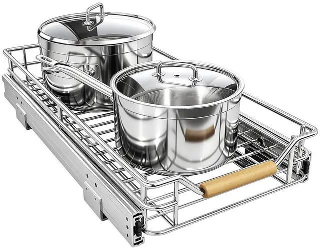 Main image of Pull out Cabinet Organizer, 9"W X 21"D, Heavy Duty Smooth Sliding Under Cabinet Shelves for Pots and Pans, Full-Extension Roll out Drawers, Slide out Organization for Home Kitchen Pantry