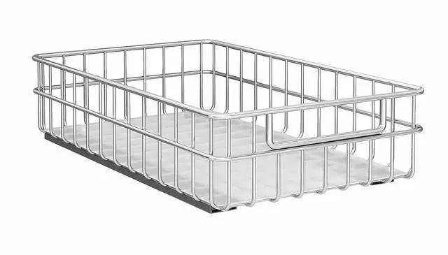 Main image of Pull out Cabinet Organizer, Stainless Steel 1-Pack (11.8"W x 21"D) Full-Extension Slide out Drawer, Adhesive Roll out Can Spice Storage Basket Shelf Rack for Pantry, Kitchen, Bathroom, Home Closet