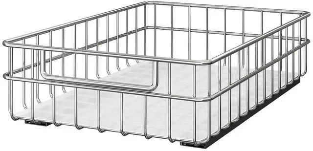 Main image of Stainless Steel Pull Out Cabinet Organizer(11.8"W x 16.5"D x 4.7"H)-1 Pack, Minimalist Design Frame, Full-Extension Slide Rails, Easy Installation for Pantry Organizers or Kitchen Cabinet Organizer