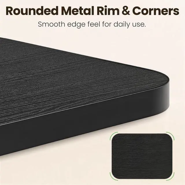 Alt view image 6 of 7 - Kitstorack Folding TV Tray Tables Set of 2, No Assembly, Rounded Metal Rims | Black, folds flat, couch side table for eating, TV dinners, laptop work, snacks, drinks, living room, small spaces
