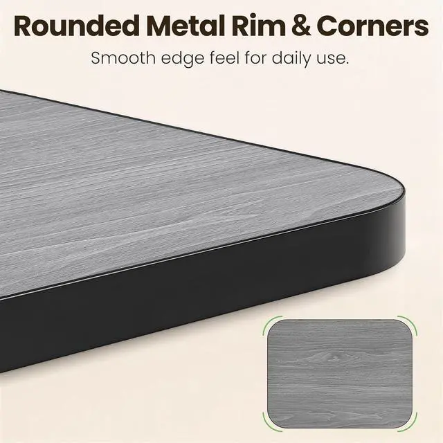 Alt view image 6 of 7 - Kitstorack Folding TV Tray Tables Set of 2, No Assembly, Rounded Metal Rims | Dark Gray, folds flat, couch side table for eating, TV dinners, laptop work, snacks, drinks, living room, small spaces