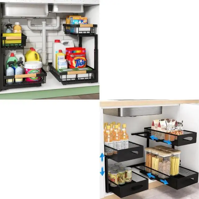 Main image of Kitstorack 2 Pack Under Sink Organizer+ 1Pack Under Sink Organizer