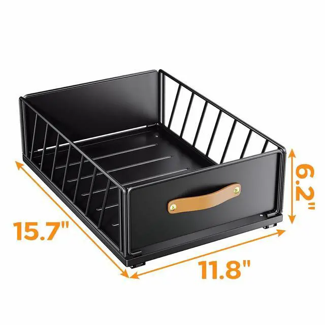 Alt view image 3 of 7 - 1PC Pull out Cabinet Organizer Fixed with Adhesive Nano Film+1PC Under Sink Organizer Bundle