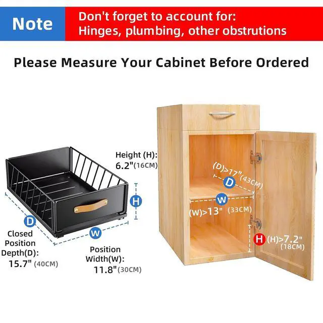 Alt view image 4 of 7 - 1PC Pull out Cabinet Organizer Fixed with Adhesive Nano Film+1PC Under Sink Organizer Bundle