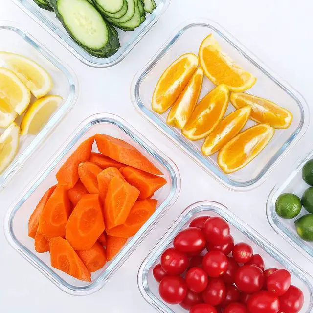 Alt view image 2 of 7 - M MCIRCO 10 Pack,22 oz Glass Food Storage Containers with lids, Gray | Glass Meal Prep Containers,Airtight Lunch Containers with Lids, Microwave, Oven, Freezer and Dishwasher Friendly, BPA Free