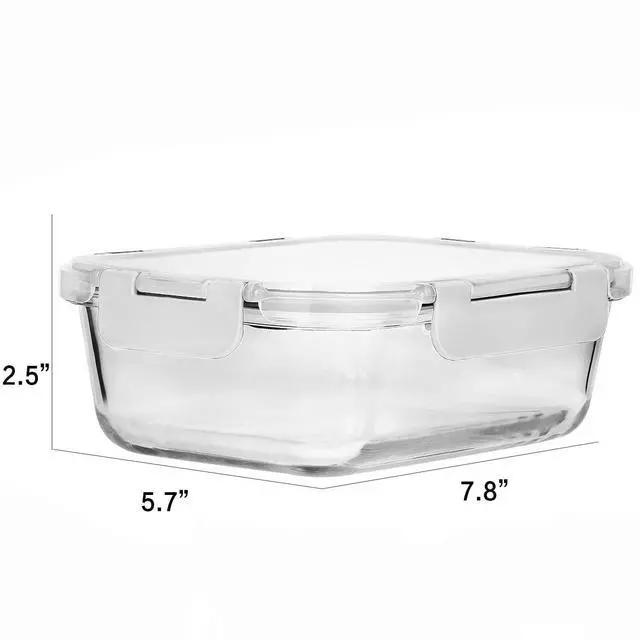 Alt view image 2 of 7 - M MCIRCO 8 Pack,30 oz Glass Food Storage Containers with Lids, White | Glass Meal Prep Containers,Airtight Lunch Containers with Lids, Microwave, Oven, Freezer and Dishwasher Friendly, BPA Free