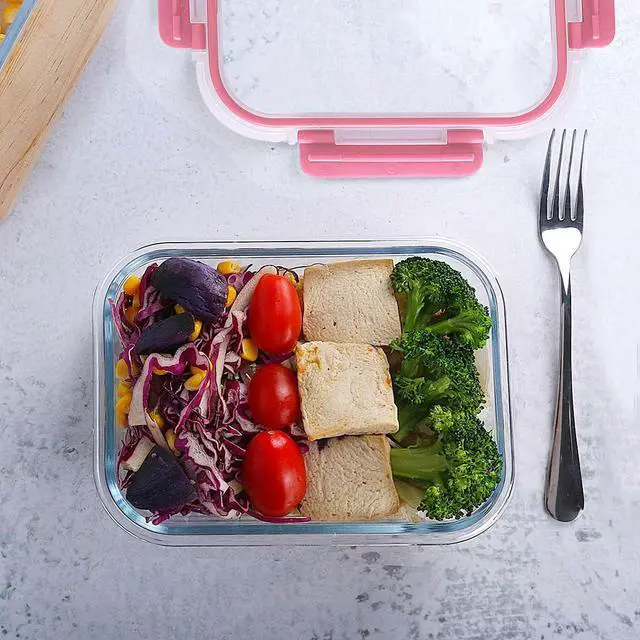 Alt view image 5 of 6 - M MCIRCO 10 Pack Glass Food Storage Containers with Lids, Pink | Glass Meal Prep Containers,Airtight Lunch Containers with Lids, Microwave, Oven, Freezer and Dishwasher Friendly, BPA Free
