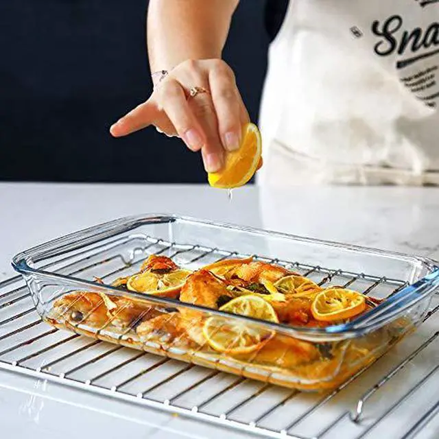 Alt view image 4 of 7 - M MCIRCO 8 Piece Deep Glass Baking Dish with Lids, BPA free, Red | Rectangular Glass Bakeware Set, Baking Pans for Lasagna, Casserole Dishes, Microwave, Oven, Freezer, Dishwasher