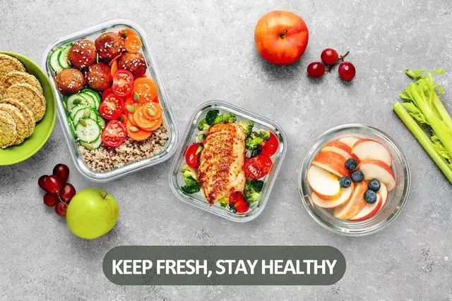 Alt view image 6 of 7 - M MCIRCO 24 Piece Glass Food Storage Containers with Lids, Blue | Glass Meal Prep Containers,Airtight Lunch Containers with Lids, Microwave, Oven, Freezer and Dishwasher Friendly, BPA Free