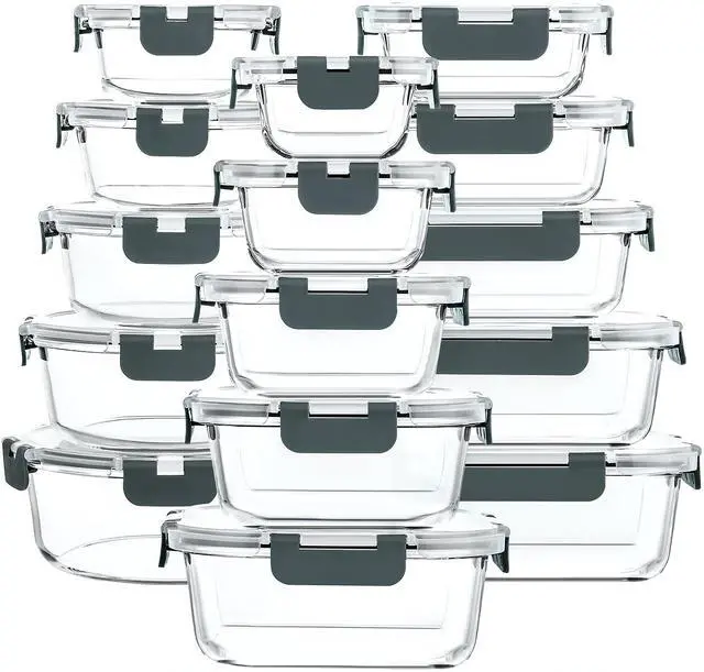 Alt view image 3 of 7 - M MCIRCO [10-Pack,22 Oz Glass Meal Prep Containers with Lids, 30-Piece Glass Food Storage Containers with Lids