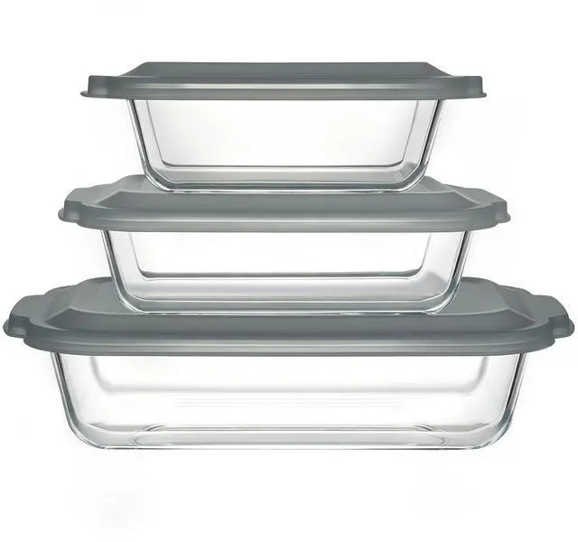 Main image of M MCIRCO 6 Piece Extra Deep Glass Baking Dish with Lids, BPA free | Rectangular Glass Bakeware Set, Baking Pans for Lasagna, Casserole Dishes, Microwave, Oven, Freezer, Dishwasher