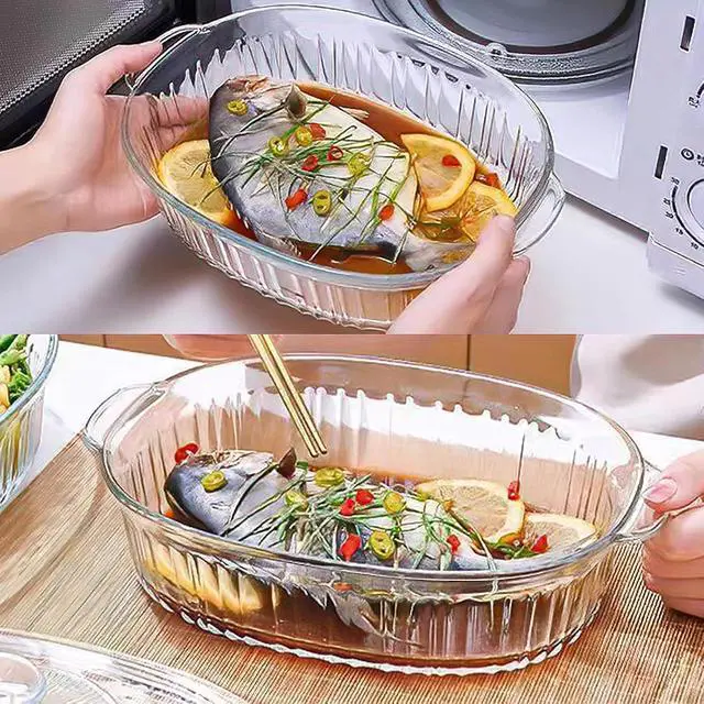 Alt view image 7 of 7 - M MCIRCO 4-Piece Glass Casserole Baking Dish, Set of 2 Casseroles With Glass Lids, 1.9 Qt and 3 Qt (Pack of 2)