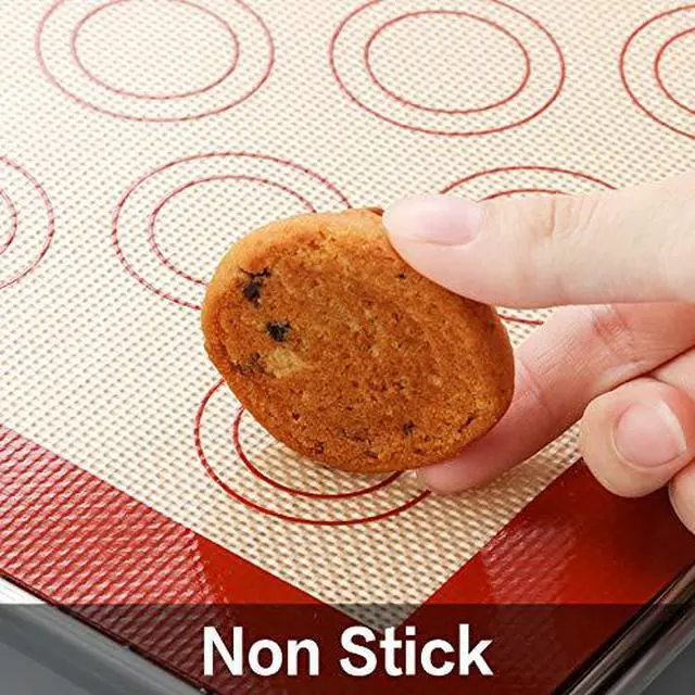 Alt view image 6 of 7 - Stainless Steel Baking Sheet Tray Cooling Rack with Silicone Baking Mat Set, Cookie Pan with Cooling Rack, Set of 9 (3 Sheets + 3 Racks + 3 Mats), 10/12/16 Inch, Easy Clean (Pack of 2)