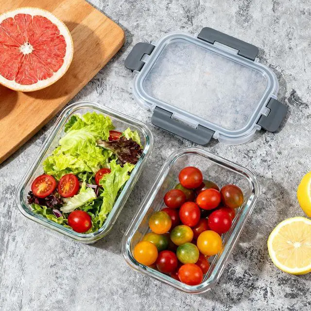 Alt view image 3 of 7 - M MCIRCO 15 Pack,13 oz 1.5 Cup Glass Meal Prep Containers with Lids | Small Glass Food Storage Containers with Lids, Airtight Lunch Containers, Microwave, Freezer, Dishwasher, BPA free