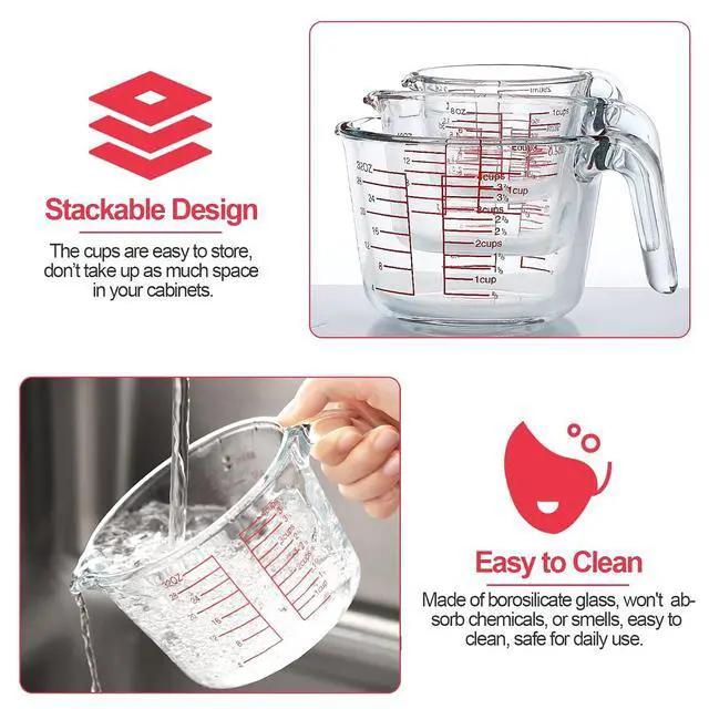 Alt view image 5 of 7 - 8-Piece Deep Glass Baking Dish Set with Lids and 6 Pcs Glass Measuring Cups with Lids Set, for Cooking, Kitchen