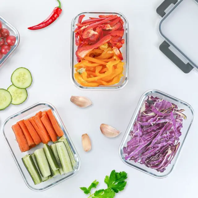 Alt view image 5 of 7 - M MCIRCO 30oz Glass Meal Prep Containers set of 8 and 22oz Glass Meal Prep Containers set of 10