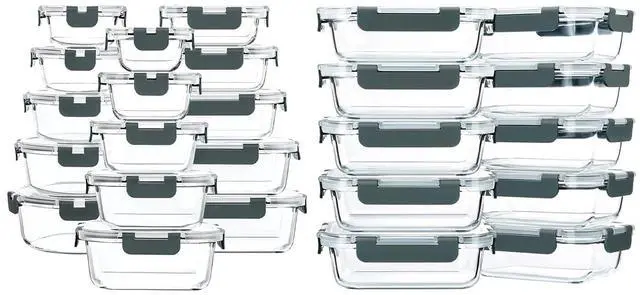 Main image of M MCIRCO [10-Pack,22 Oz Glass Meal Prep Containers with Lids, 30-Piece Glass Food Storage Containers with Lids