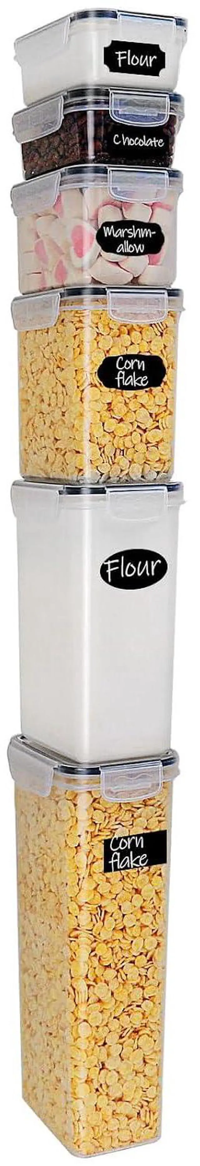 Main image of M MCIRCO Airtight Food Storage Containers 6-Piece Set, Kitchen & Pantry Organization, BPA Free Plastic Storage Containers with Lids, for Cereal, Flour, Sugar, Baking Supplies