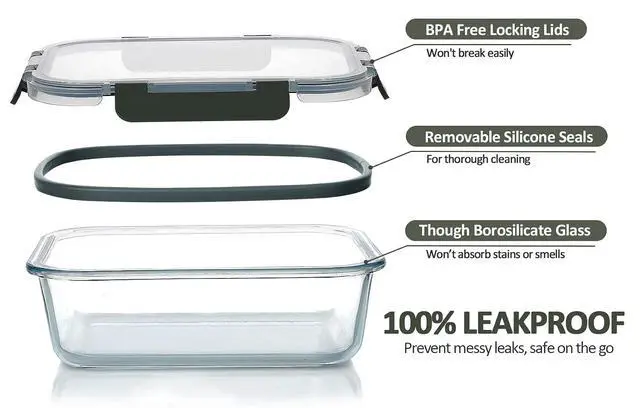 Alt view image 7 of 7 - MCIRCO 8 Pcs Glass Baking Dish Set with Lids, 30 Pcs Glass Food Storage Containers with Lids, Fridge, Microwave, Oven, Dishwasher Friendly, For Cooking, Baking