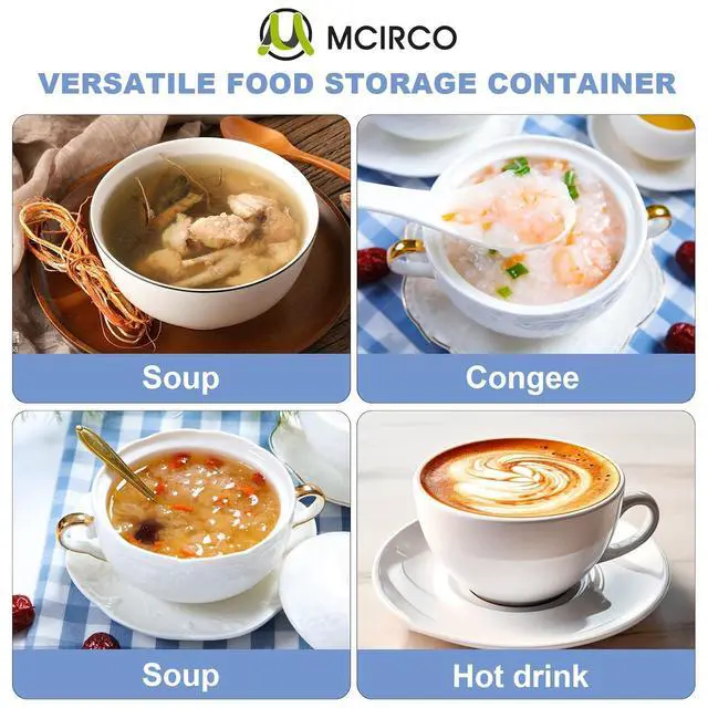 Alt view image 6 of 6 - MCIRCO Stainless Steel Vacuum Insulated Food Storage Container