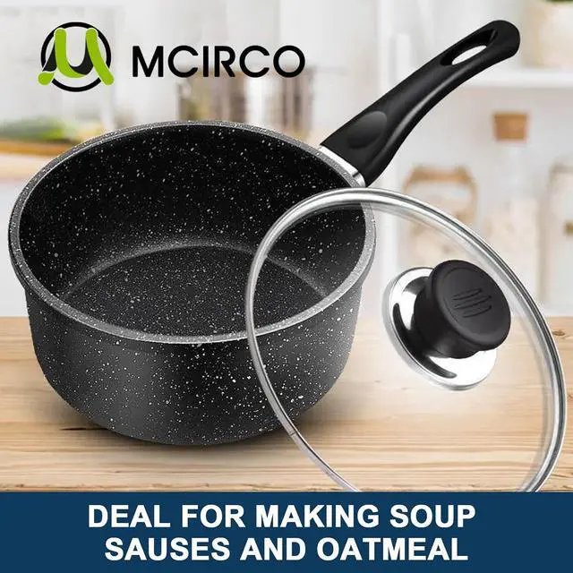 Alt view image 6 of 6 - MCIRCO 3QT SaucePan with Lid, Non Stick Small Cooking Pot with Handle