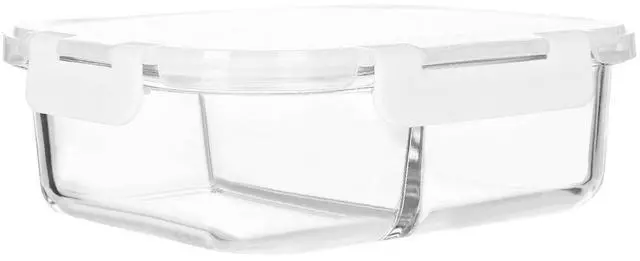 Main image of M MCIRCO 1 Pack, 29 Oz Glass Meal Prep Containers 2 Compartments, Airtight Glass Lunch Bento Boxes with Lids, Glass Food Storage Containers, BPA-Free (White)