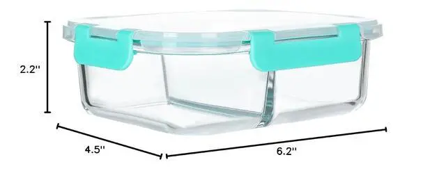 Alt view image 2 of 2 - M MCIRCO 1 Pack, 22 Oz Glass Meal Prep Containers 2 Compartments, Airtight Glass Lunch Bento Boxes with Lids, Glass Food Storage Containers, BPA-Free (Green)
