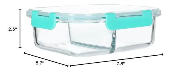 Alt view image 2 of 2 - M MCIRCO 1 Pack, 30 Oz Glass Meal Prep Containers 2 Compartments, Airtight Glass Lunch Bento Boxes with Lids, Glass Food Storage Containers (Green)